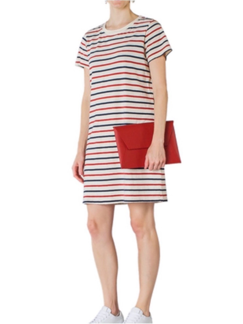 Current Elliot Sz S (1) Mini T Shirt Dress Beatnik Dress Vintage Stripe Red Blue